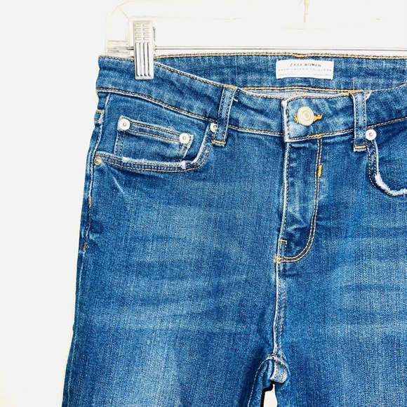 Zara Woman Premium Collection Medium Wash Mid-rise Super Skinny Jeans 4 Women’s - Picture 2 of 12